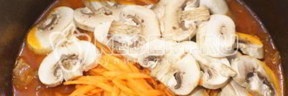 жаркое с грибами в томатном соусе из протертых помидоров