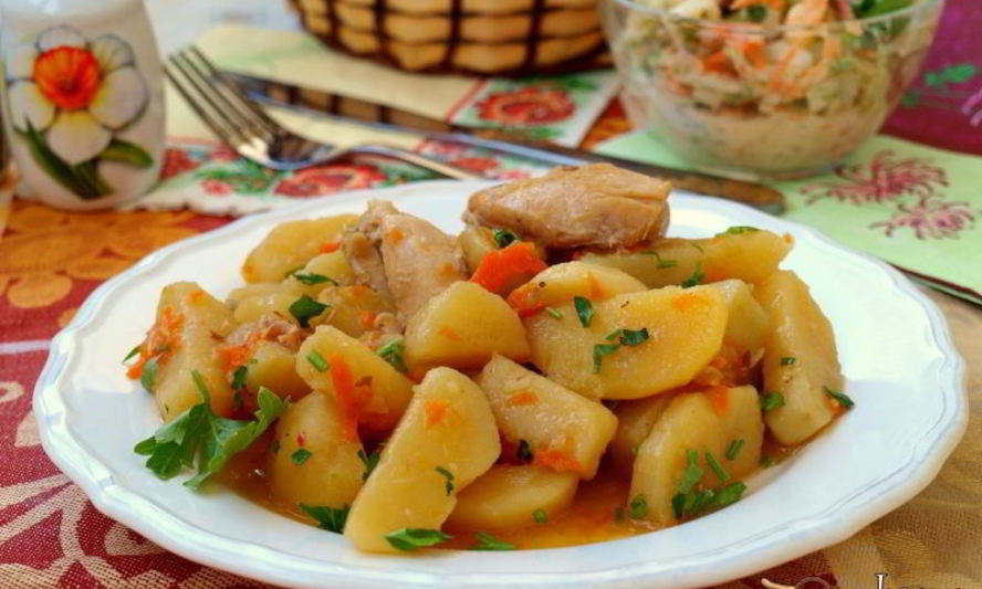 Рецепт жаркого с курицей