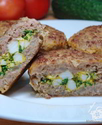 Гречневые зразы с яйцом и зеленью