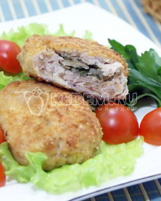 Куриные зразы с грибами Удачные