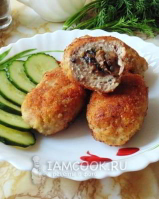 Мясные зразы с грибами