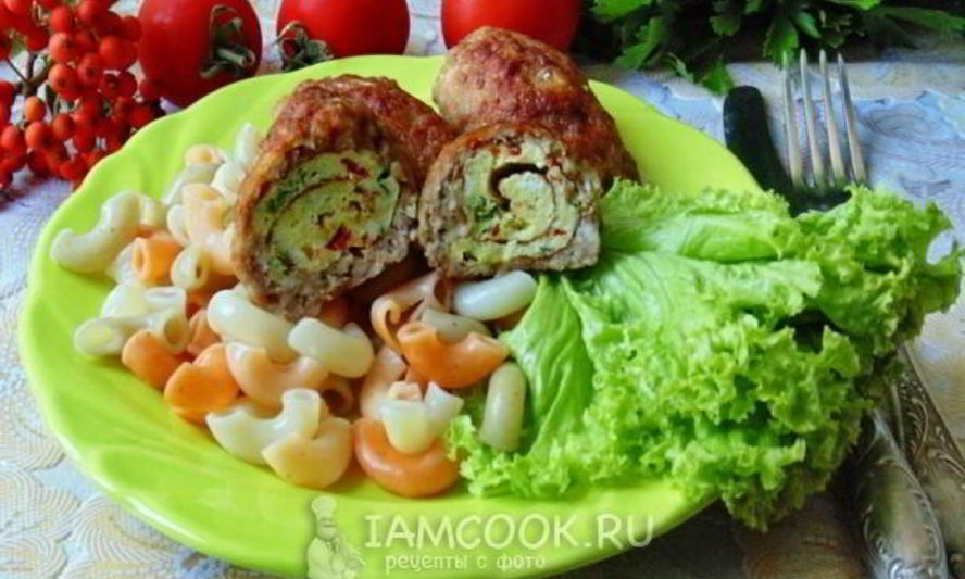 Рецепт мясных зраз с омлетом