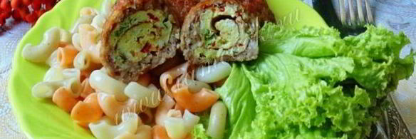 мясные зразы с омлетом