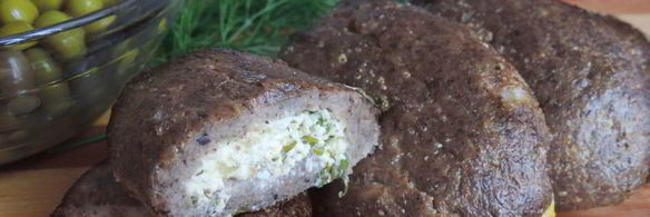 запеченные гречневые зразы с творожной начинкой