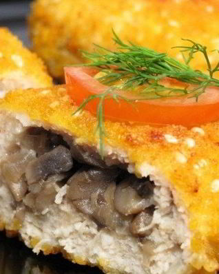 Зразы из индейки с грибами