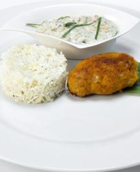 Зразы с рисом и грибным соусом