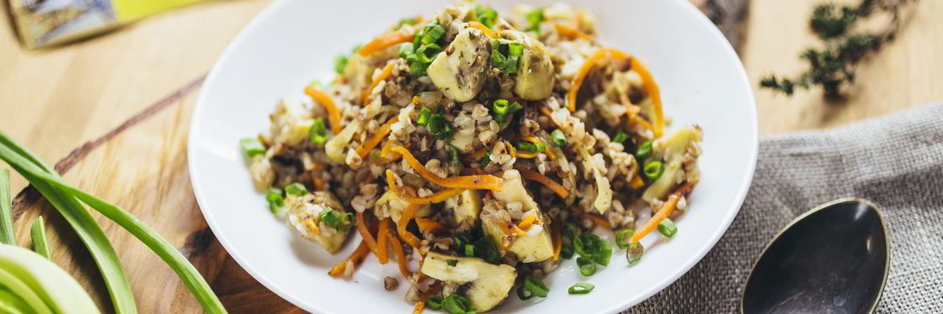 Гречка с грибами и овощами