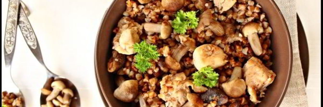 Гречка с мясом и грибами в мультиварке