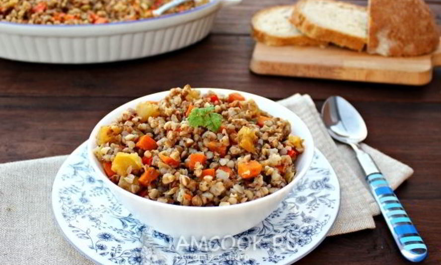 Рецепт гречки с овощами в духовке