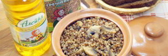 постная гречка с грибами в горшочке