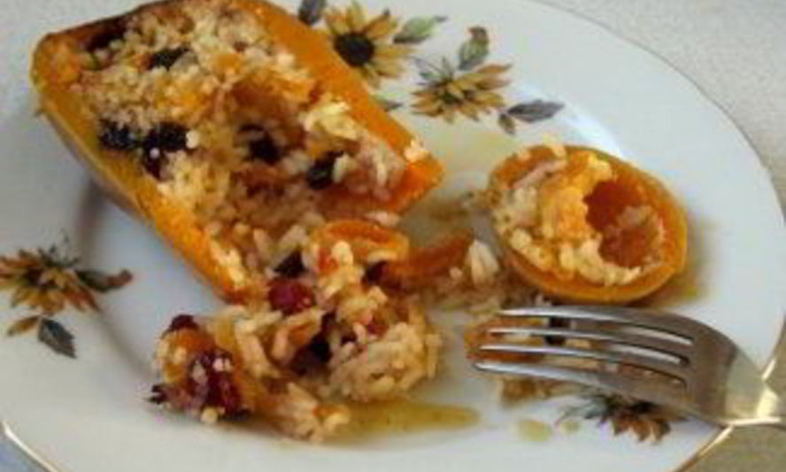 Рецепт золотой каши в тыкве и яблоках