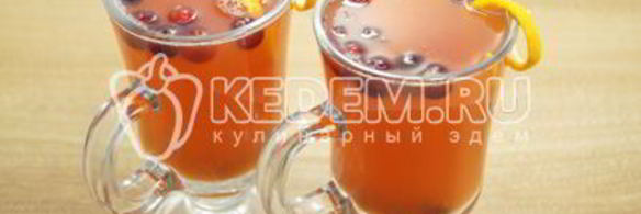 глинтвейн из белого вина с апельсином и клюквой