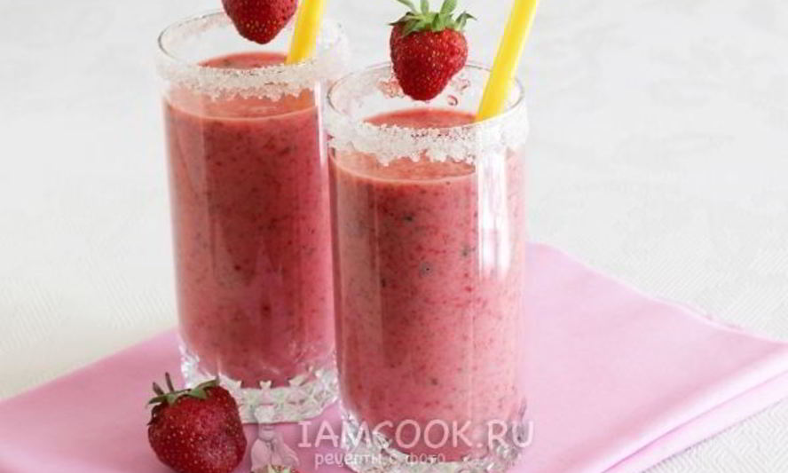 Рецепт клубнично-мятного коктейль