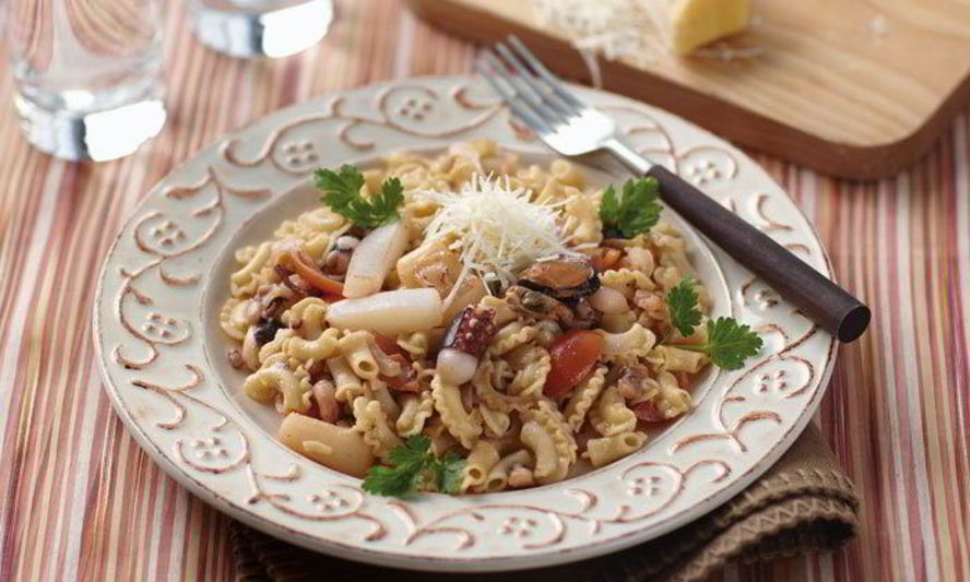 Рецепт овсяных гребешков с морским коктейлем