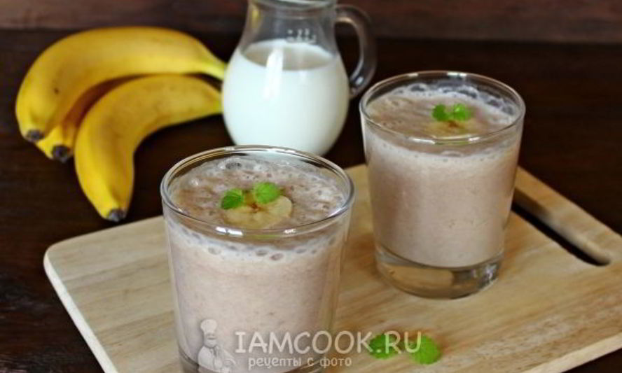 Рецепт бананового смузи с молоком
