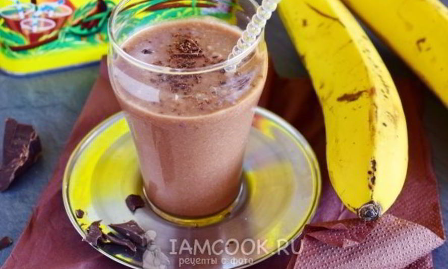 Рецепт шоколадного смузи с бананом и кокосовым молоком