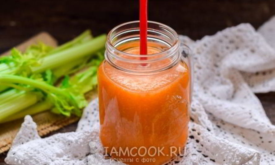 Рецепт смузей из сельдерея с апельсиновым соком, морковью и яблоком