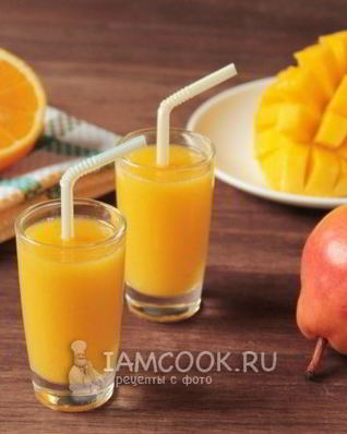 Смузи из свежего манго и груши