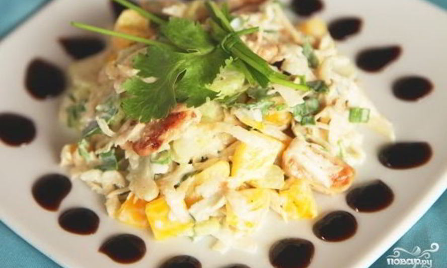 Рецепт диетического салата с курицей