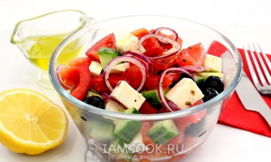 Рецепт греческого салата с брынзой