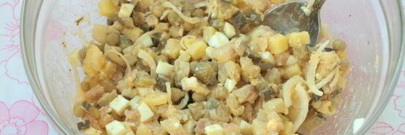 картофельный салат с горчичной заправкой