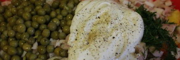 картофельный салат с кальмарами