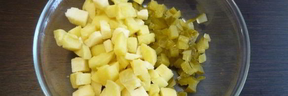 картофельный салат с копченой рыбой