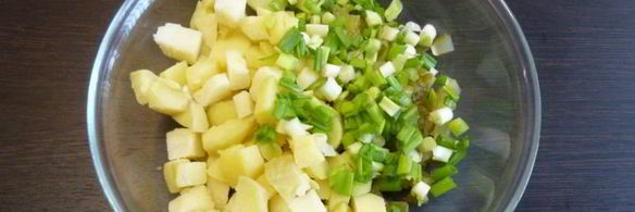 картофельный салат с копченой рыбой