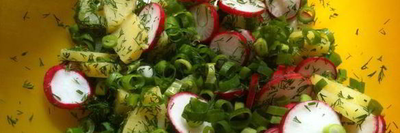 картофельный салат с редисом