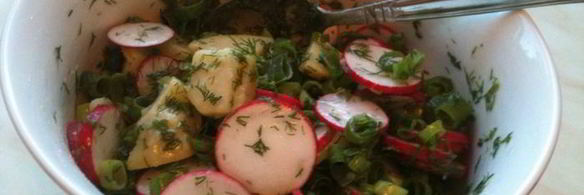 картофельный салат с редисом