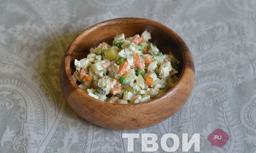Рецепт оливье с курицей