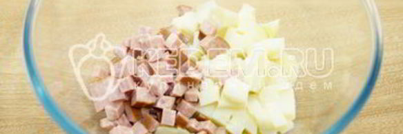 оливье с полукопченой колбасой