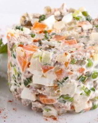 Оливье с шампиньонами