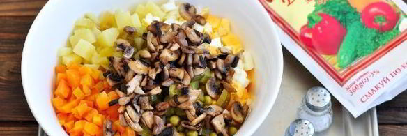 салат оливье без мяса и колбасы