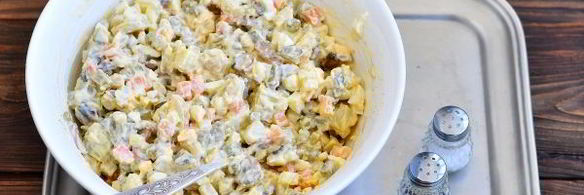 салат оливье без мяса и колбасы