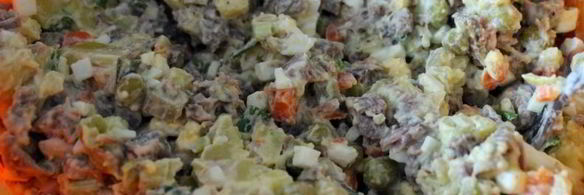 салат оливье с говядиной