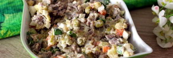 салат оливье с говядиной