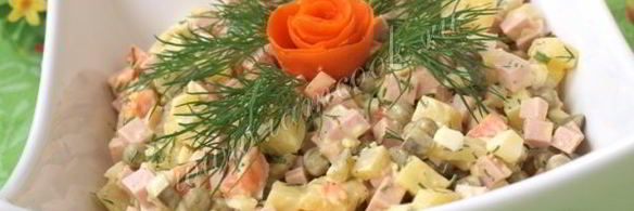 салат оливье с колбасой