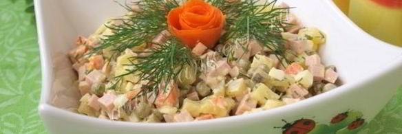 салат оливье с колбасой