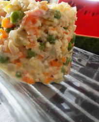 Салат оливье с кольраби