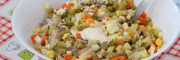 салат оливье со свининой