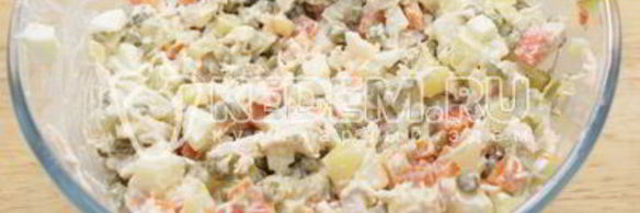 салат с курицей праздничное оливье