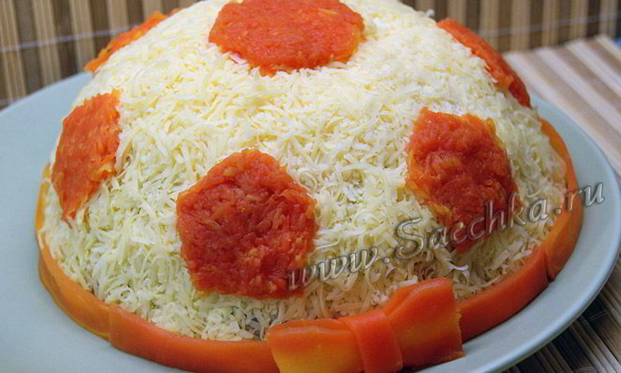 Рецепт салата футбольного мяч