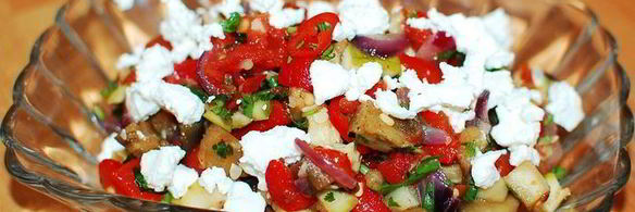 салат из запеченных овощей с сыром фета