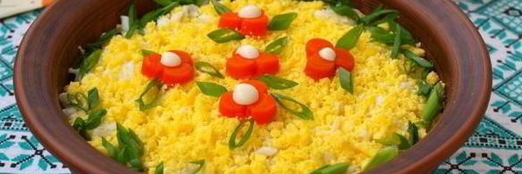 салат мимоза с горбушей