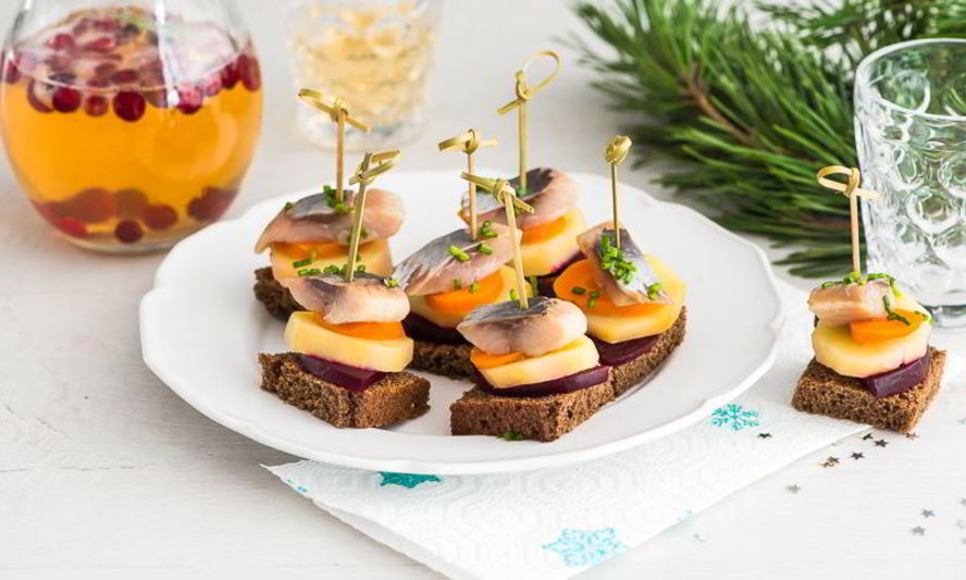 Рецепт канапе селедка под шубой