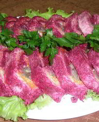 Классическая сельдь под шубой рулетом