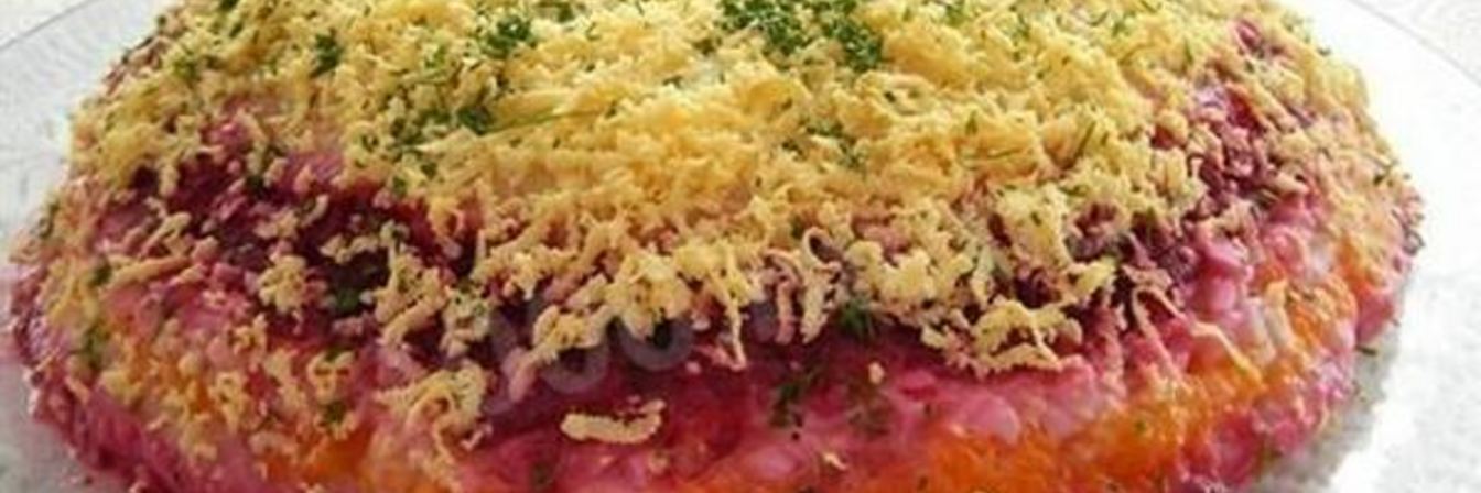 Простая сельдь под шубой с яйцом