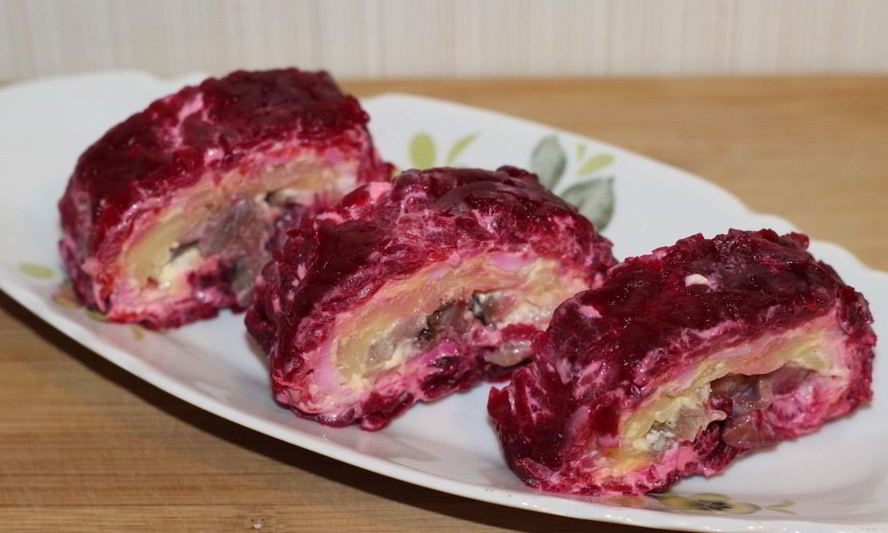 Рецепт рулета из сельди под шубой