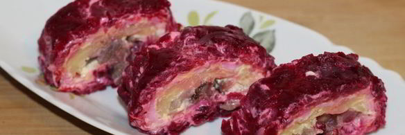 рулет из сельди под шубой